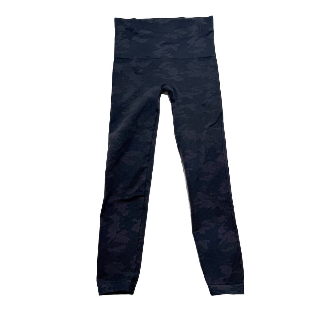 Spanx Leggings Womens‎ Large Black Camo Look At Me Now Seamless Shapewear Casual